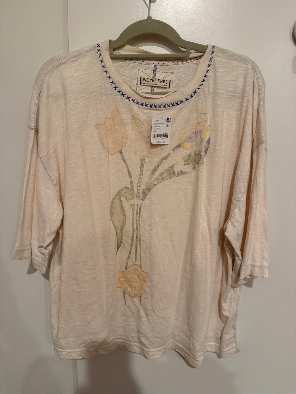 We The Free Cream Floral Graphic Tee